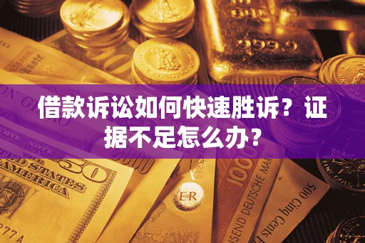 济南借款诉讼如何快速胜诉？证据不足怎么办？